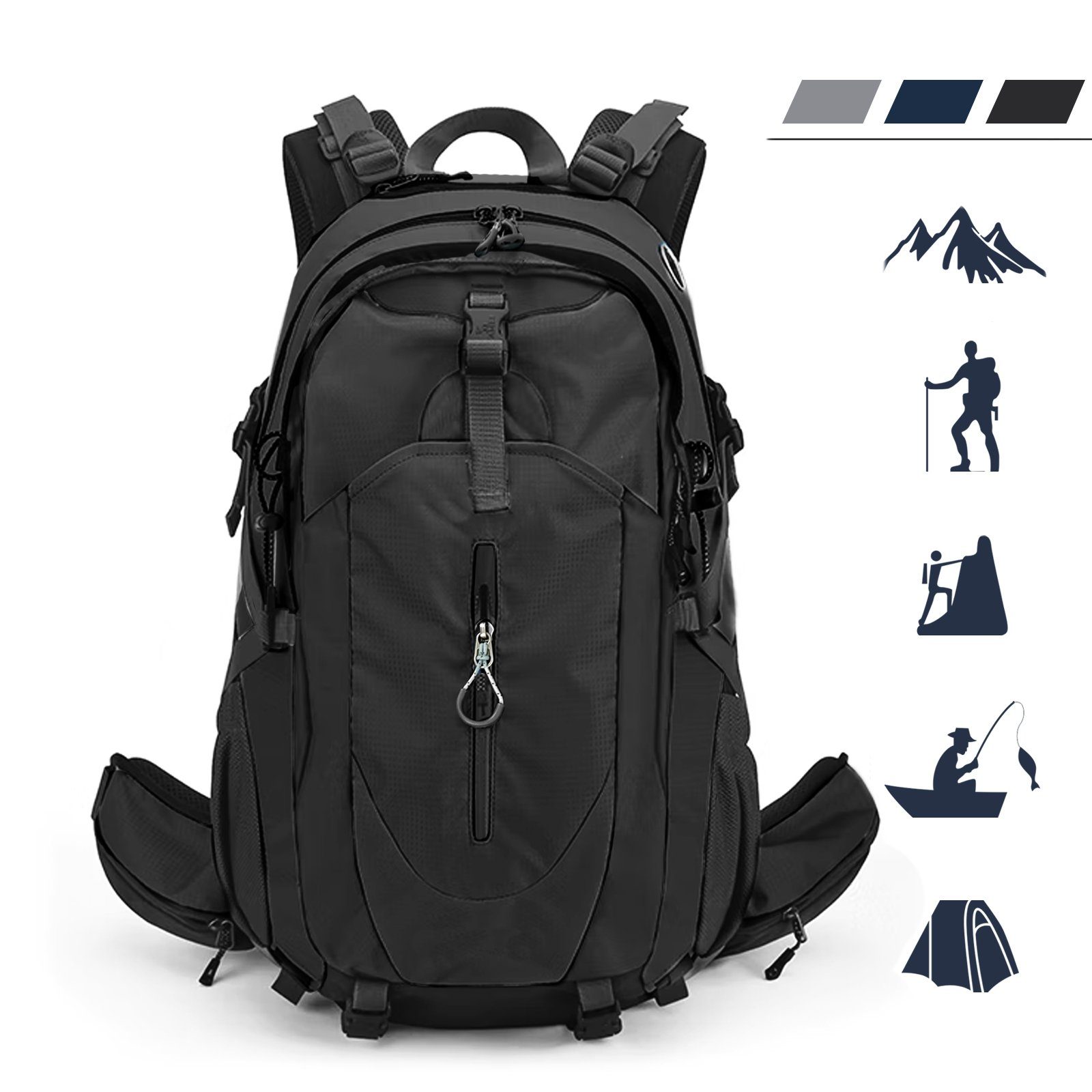 TAN.TOMI Wanderrucksack 40L Großer Wanderrucksack, Wasserdicht Multifunktionaler Daypack, mit Rückenbelüftung für Radfahren Reisen Klettern Sport