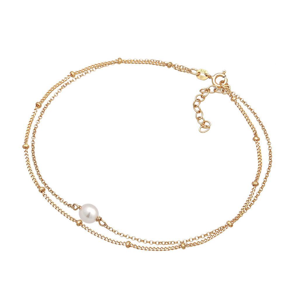 Elli Elli Bracelet de Cheville Femmes bracelet de cheville Couches boules avec perles  Bijoux