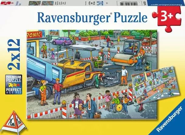 Kinderpuzzle ab 3 Jahren - Straßenbaustelle - 12 Teile