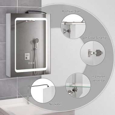 EUGAD Spiegelschrank (1-St) mit Beleuchtung, verstellbare Lichtfarbe
