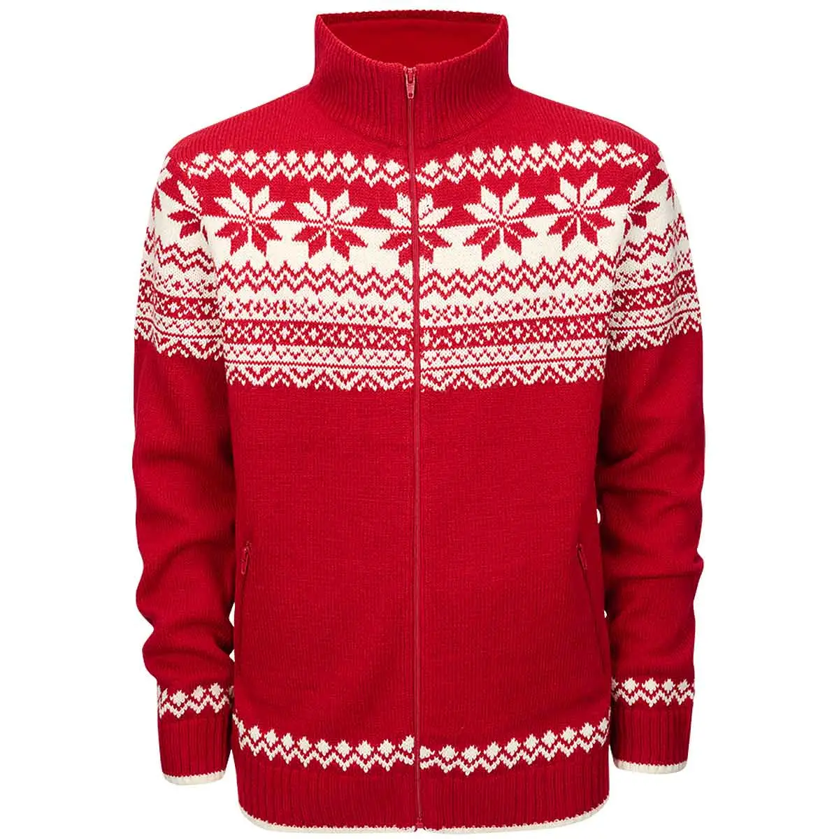 Norweger Strickjacke rot