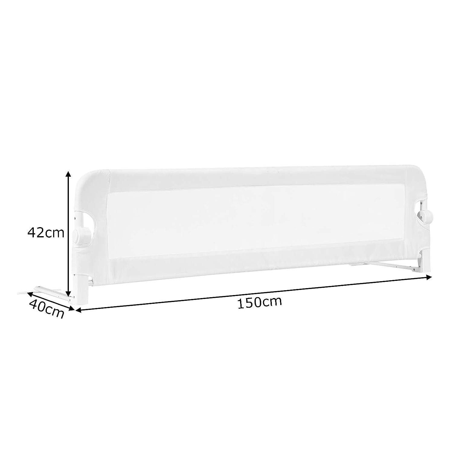 KOMFOTTEU Bettschutzgitter Babybettgitter, für Babys unter 3 Jahren, 150 x 42 cm