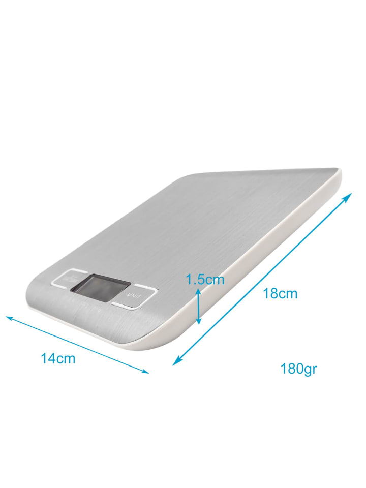 Intirilife Digitale Küchenwaage - 5kg Elektronische Waage in SILBER günstig kaufen onesize