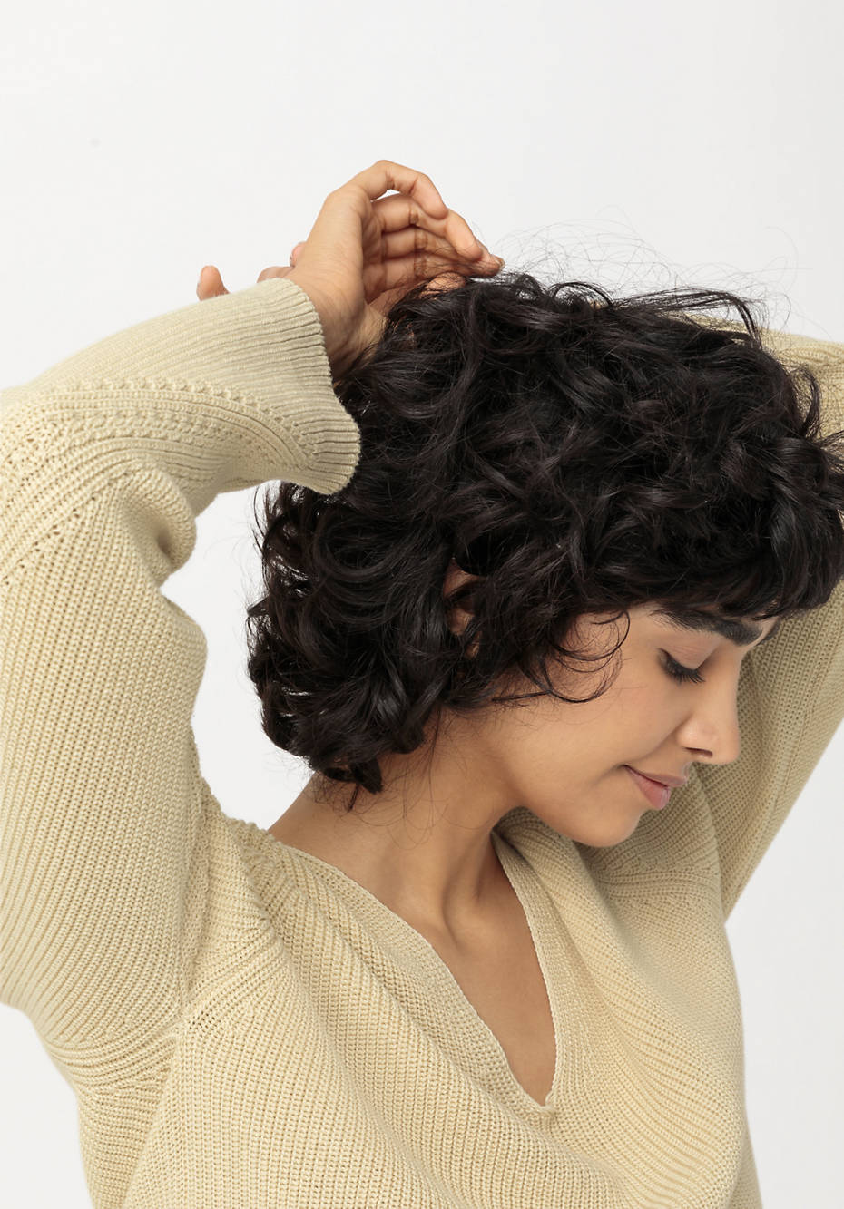 V-Pullover aus reiner Bio-Baumwolle