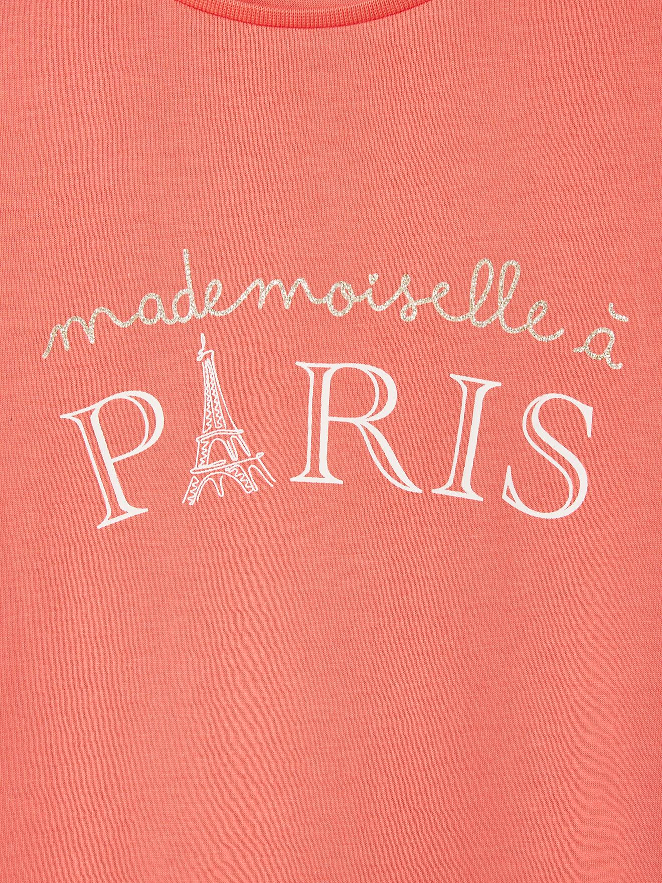 Vertbaudet Mädchen T-Shirt, Message-Print BASIC Oeko-Tex - wollweiß