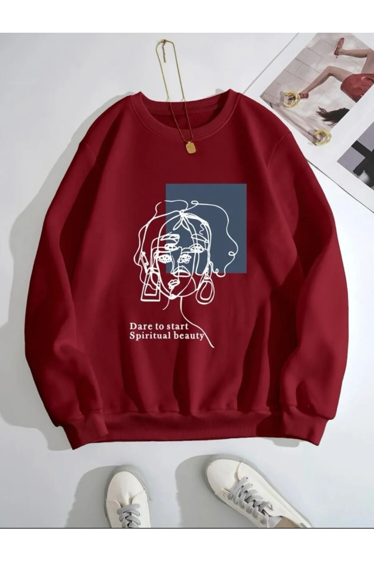 MOONBULL  Sweatshirt - Bordeaux - Regular Fit