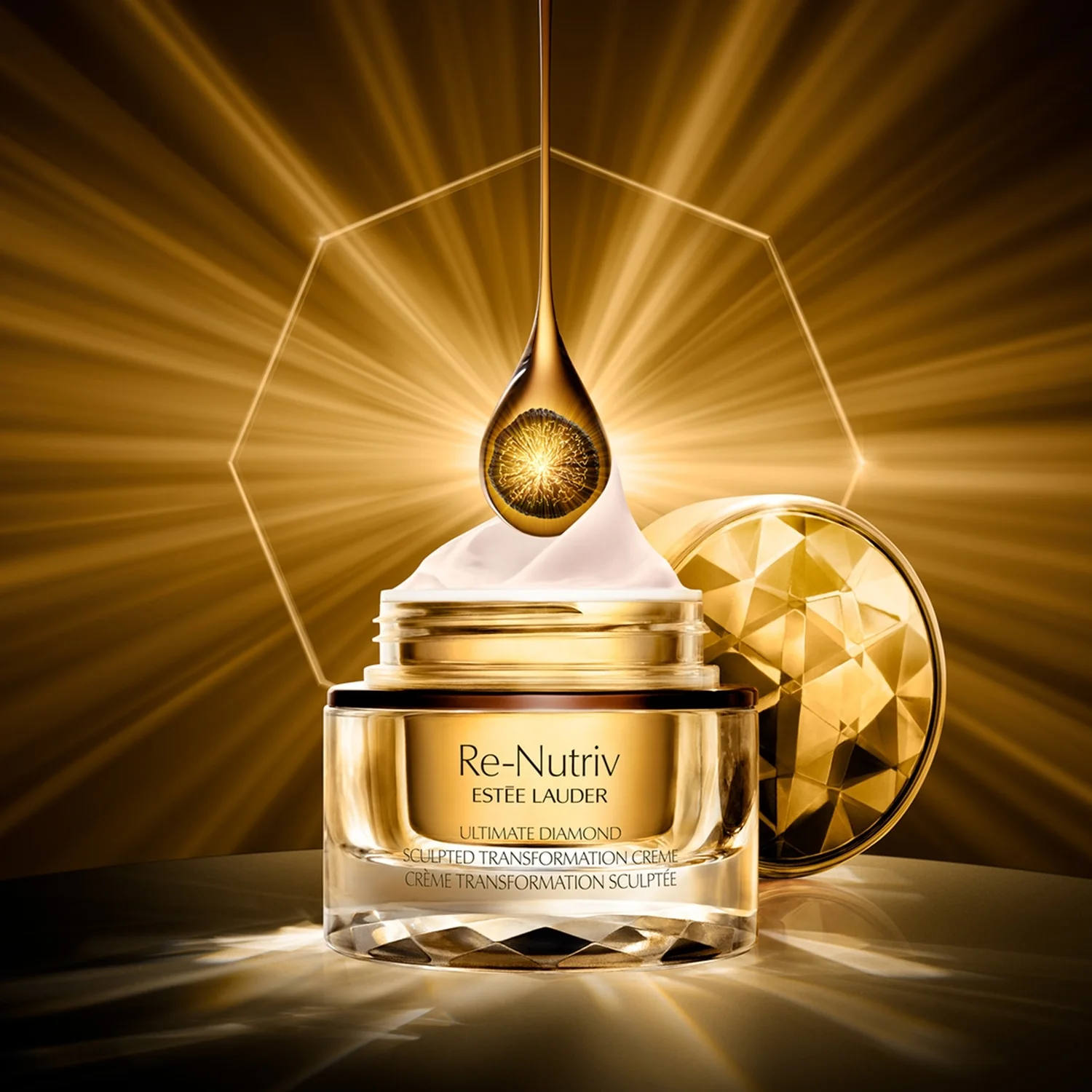 RE-NUTRIV Ultimate Diamond Sculpted Transformation Creme - 24 órás globális hatású arckezelés, 24 órás ránctalanító arckezelés, 24 órás lifting arckezelés, 24 órás ragyogást adó arckezelés