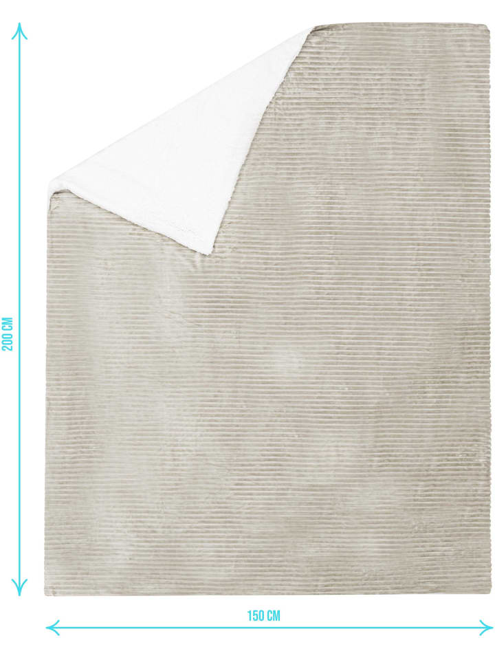 Aspero Flanell Kuscheldecke 150x200 cm Ezeiza in Taupe günstig kaufen 150 x 200 cm