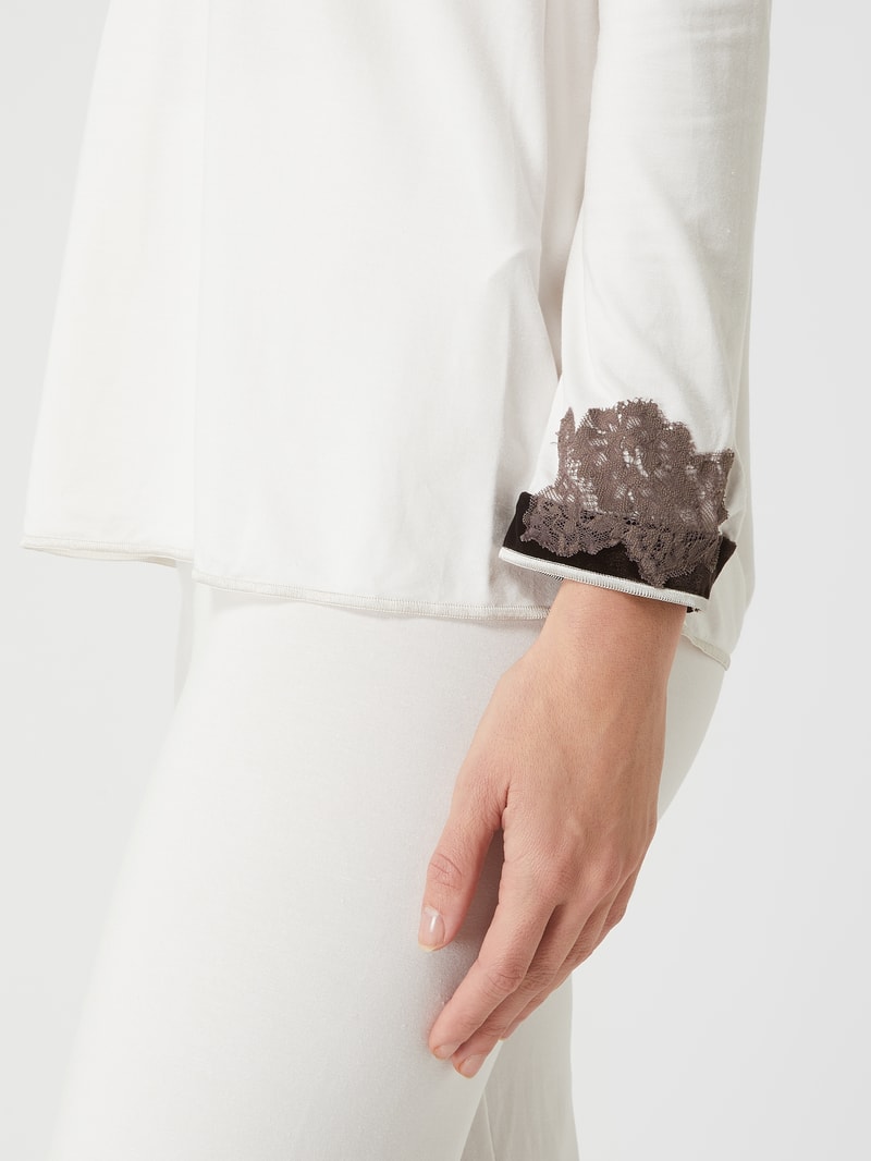Pyjama mit Stretch-Anteil in offwhite