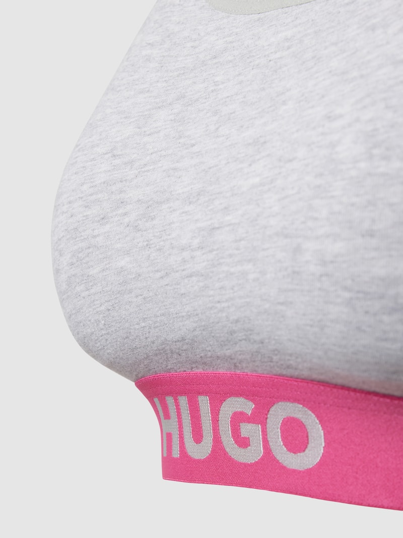Bralette mit elastischem Logo-Bund in hellgrau meliert