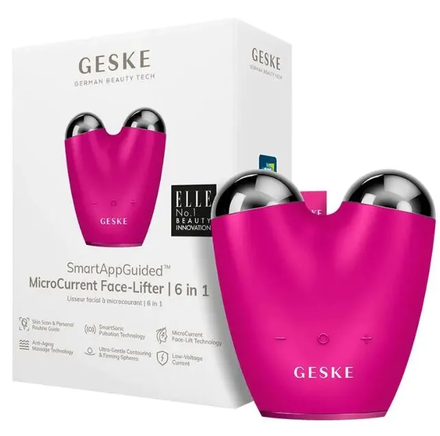 Συσκευή ανόρθωσης προσώπου Geske MicroCurrent 6 σε 1 Magenta Microcurrent