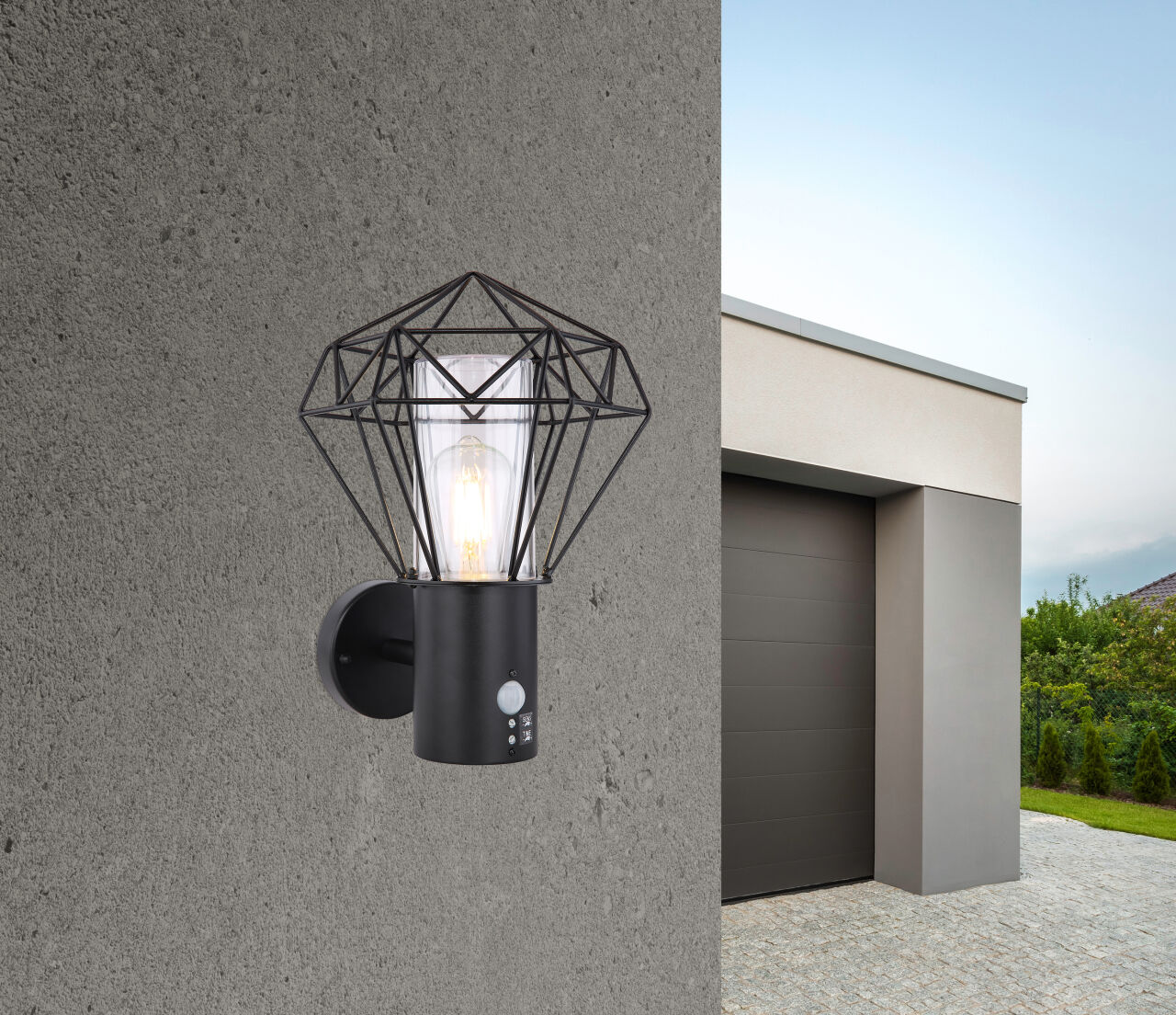 Globo Lighting - HORACE - Außenleuchte Edelstahl schwarz, 1x E27 LED
