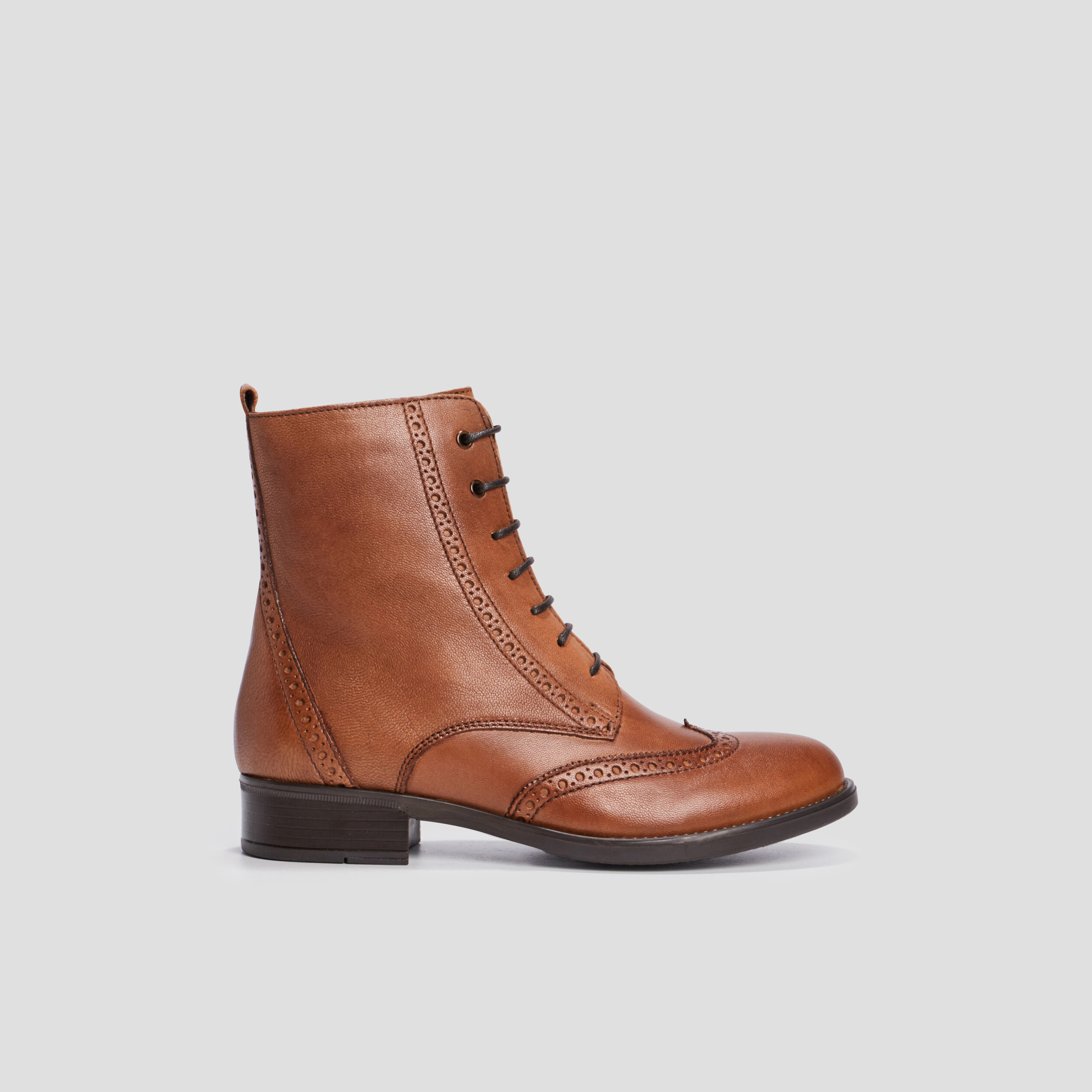 Bottines zippées en cuir camel fille | La Halle