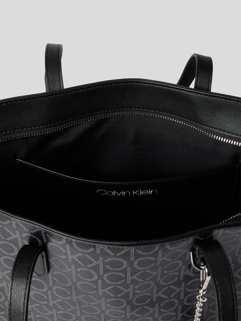 Shopper mit Logo-Muster in schwarz