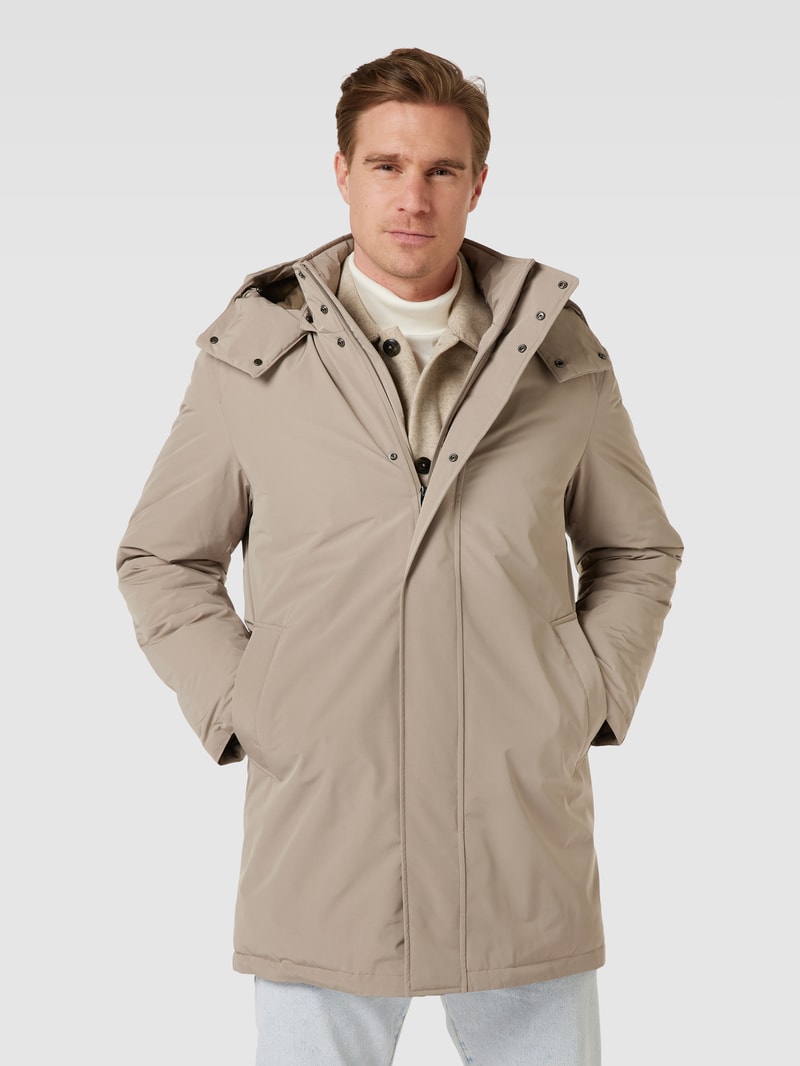 Parka mit abnehmbarer Kapuze in camel