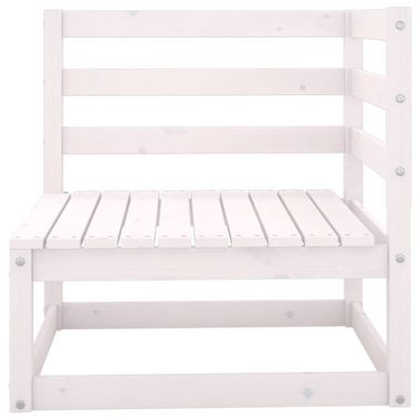 vidaXL Loungesofa 2-tlg. Garten-Lounge-Set mit Kissen Weiß Kiefer Massivholz, 1 Teile