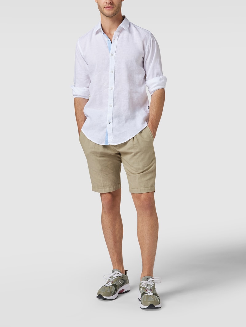 Bermudas aus Leinen-Mix in mint