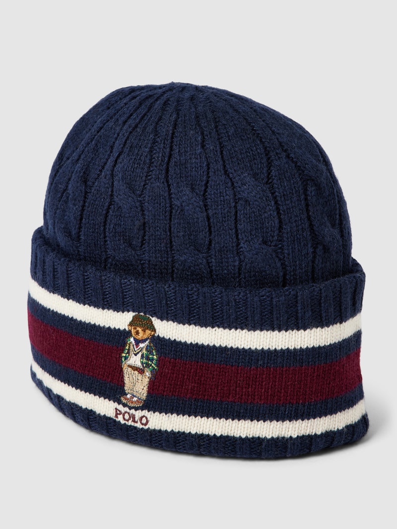 Beanie mit Woll-Anteil in dunkelblau