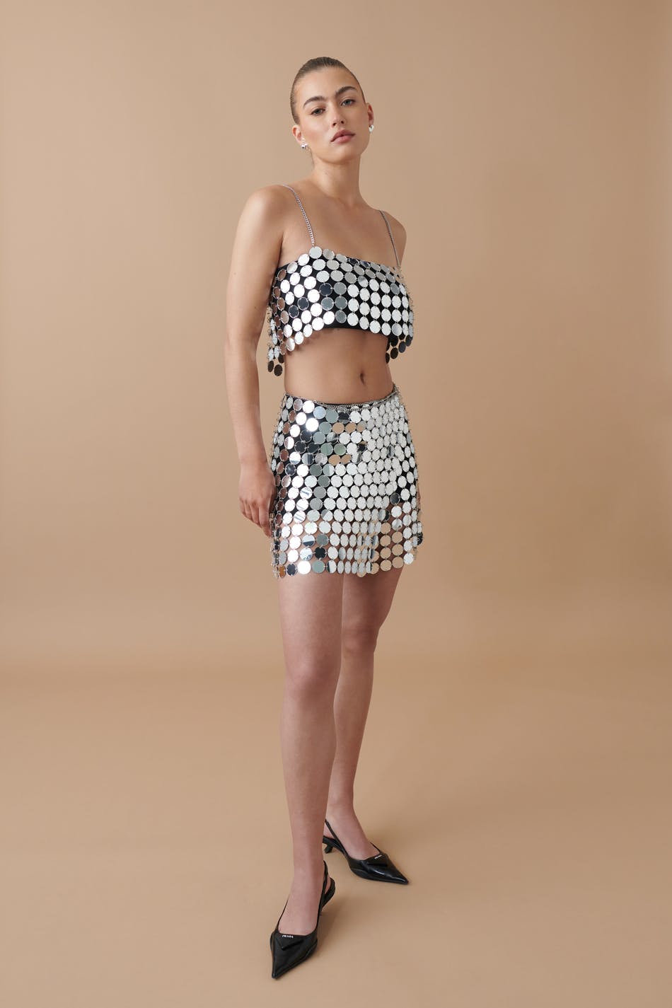 Mirror mini skirt