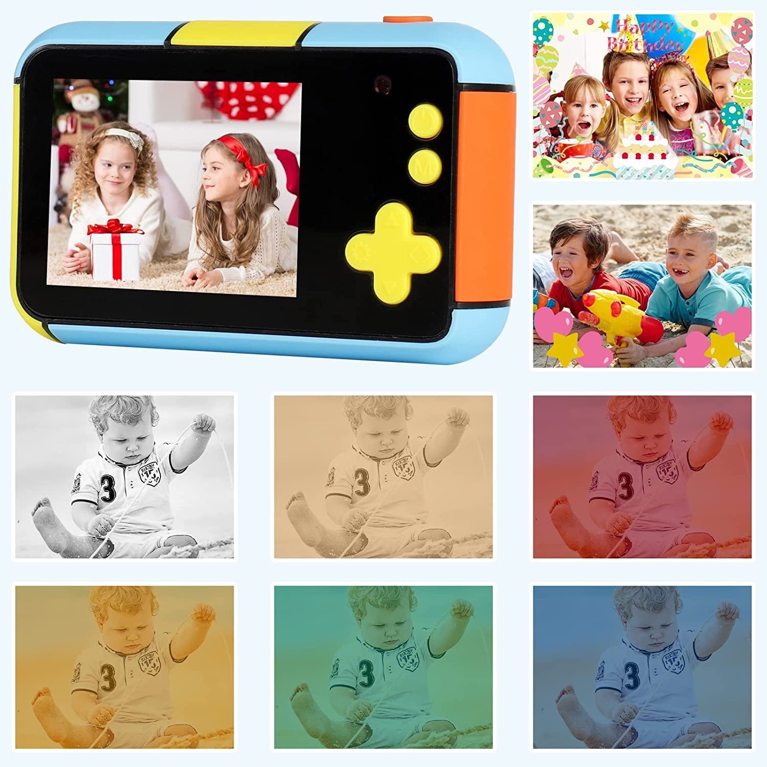 Kind Ja Kameras für Kinder, Spielzeugkamera,2,4 Zoll, Spielzeug, 32 Megapixel Kinderkamera (Wiederaufladbare Front- und Rückkamera für Ihre Kinder)