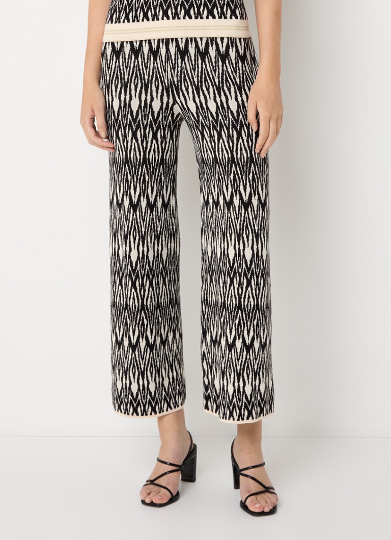 Pantaloni cropped a vita alta e gamba larga con stampa Gerry Weber