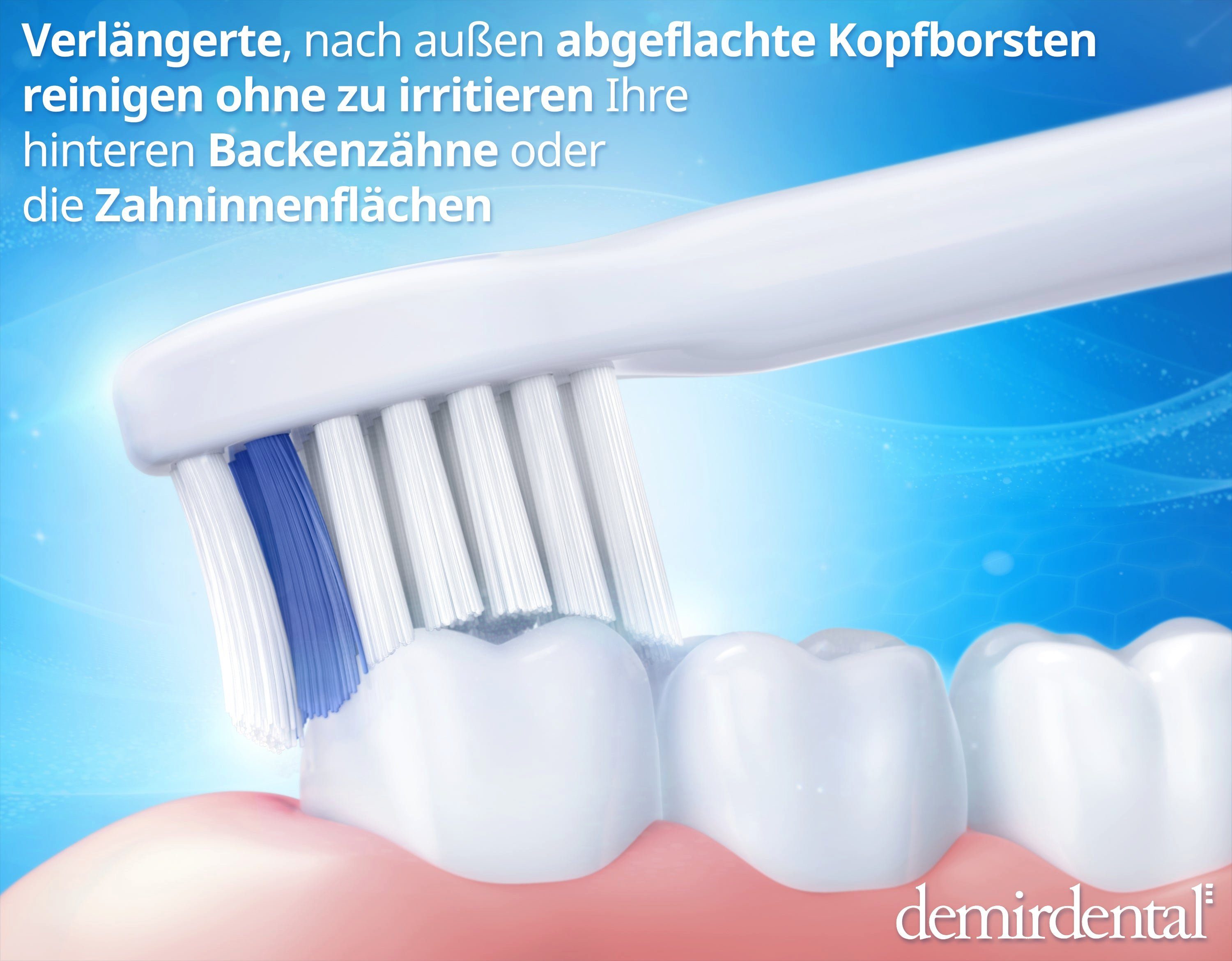 demirdental Aufsteckbürsten passend für Philips Sonicare Ersatzbürsten, Mini, Medium, Weiß, HX6024/HX6028