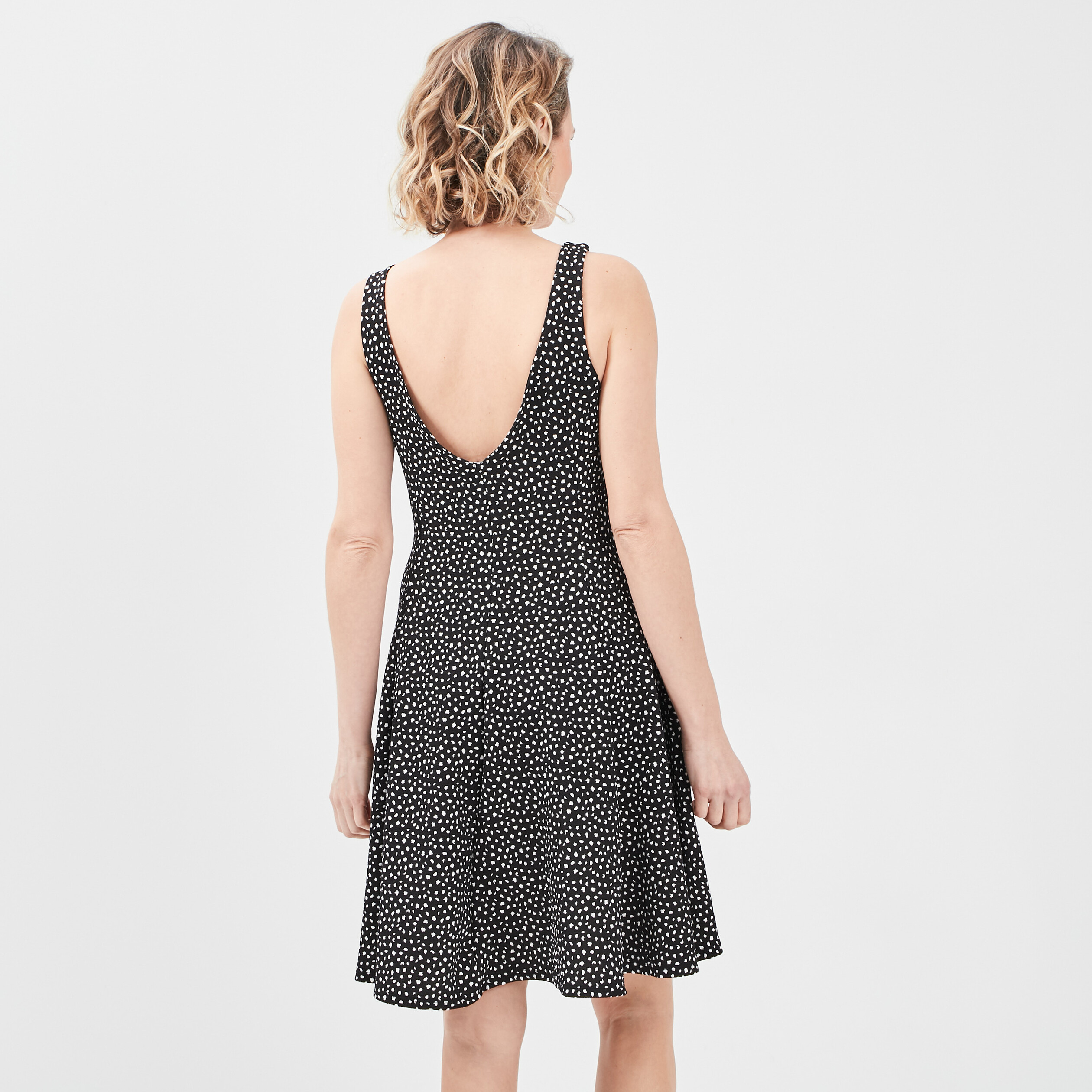 Robe patineuse à bretelles noir femme | La Halle