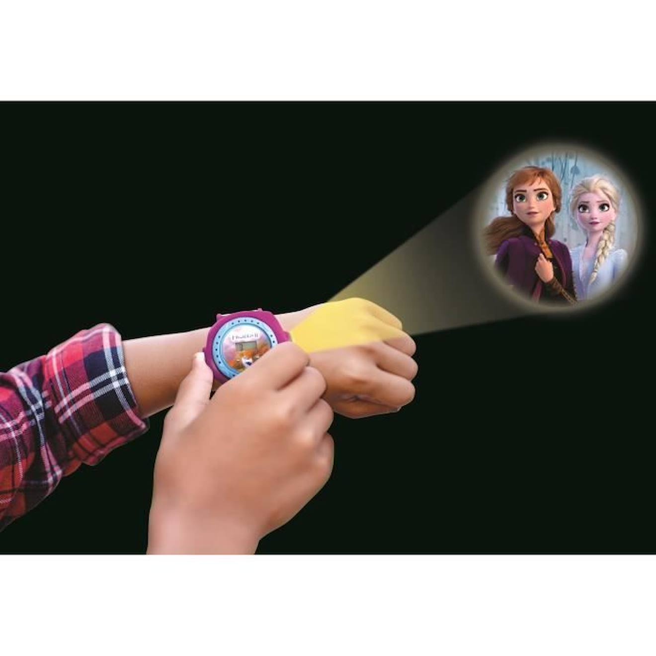 Montre digitale avec projection de 20 images design Reine des Neiges bleu