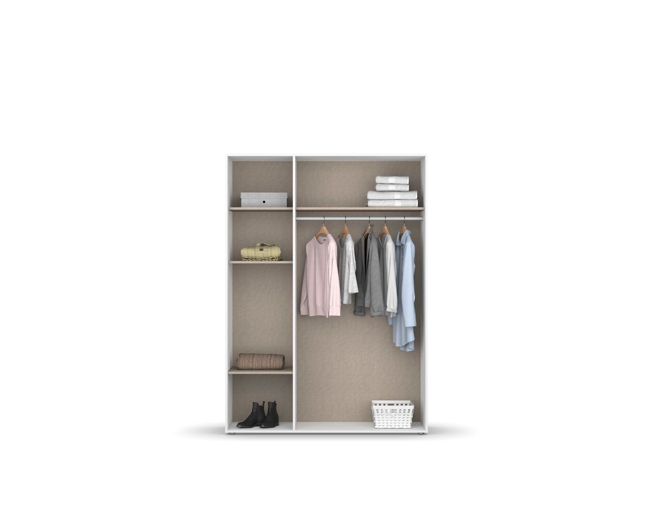 Rauch Möbel Voyager Drehtürenschrank, Schrank, Alpinweiß, 3-türig
