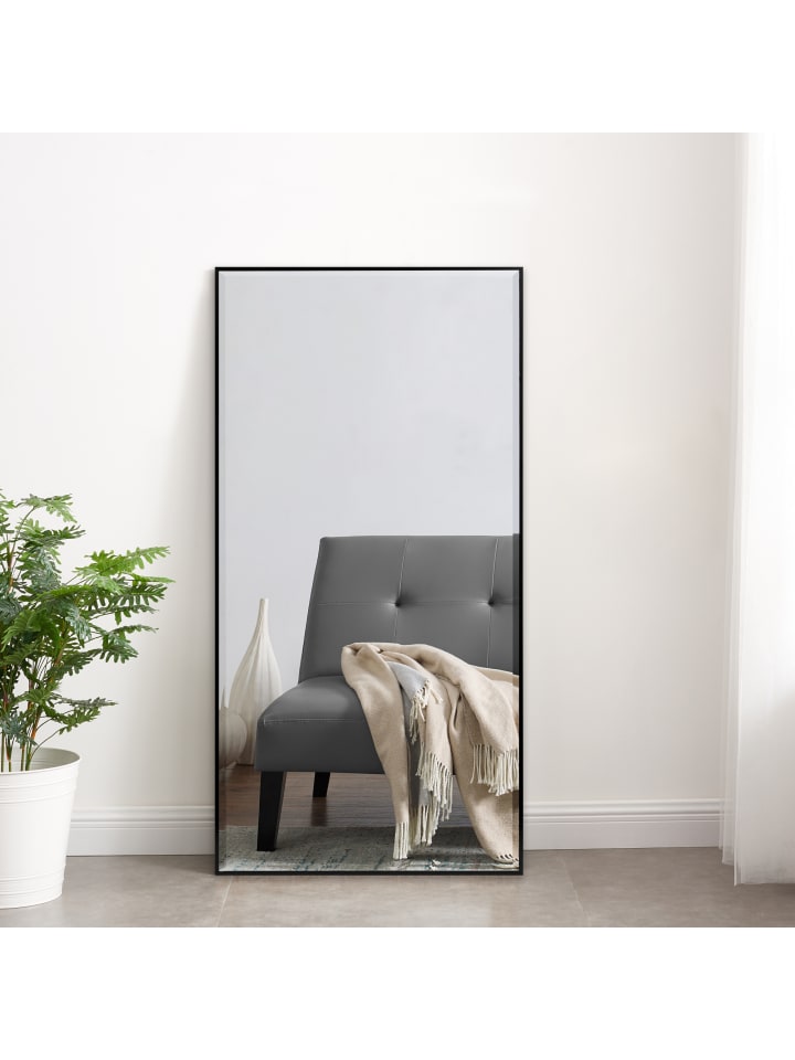 en.casa Wandspiegel Novoli in Schwarz (H)100cm (B)50cm günstig kaufen onesize