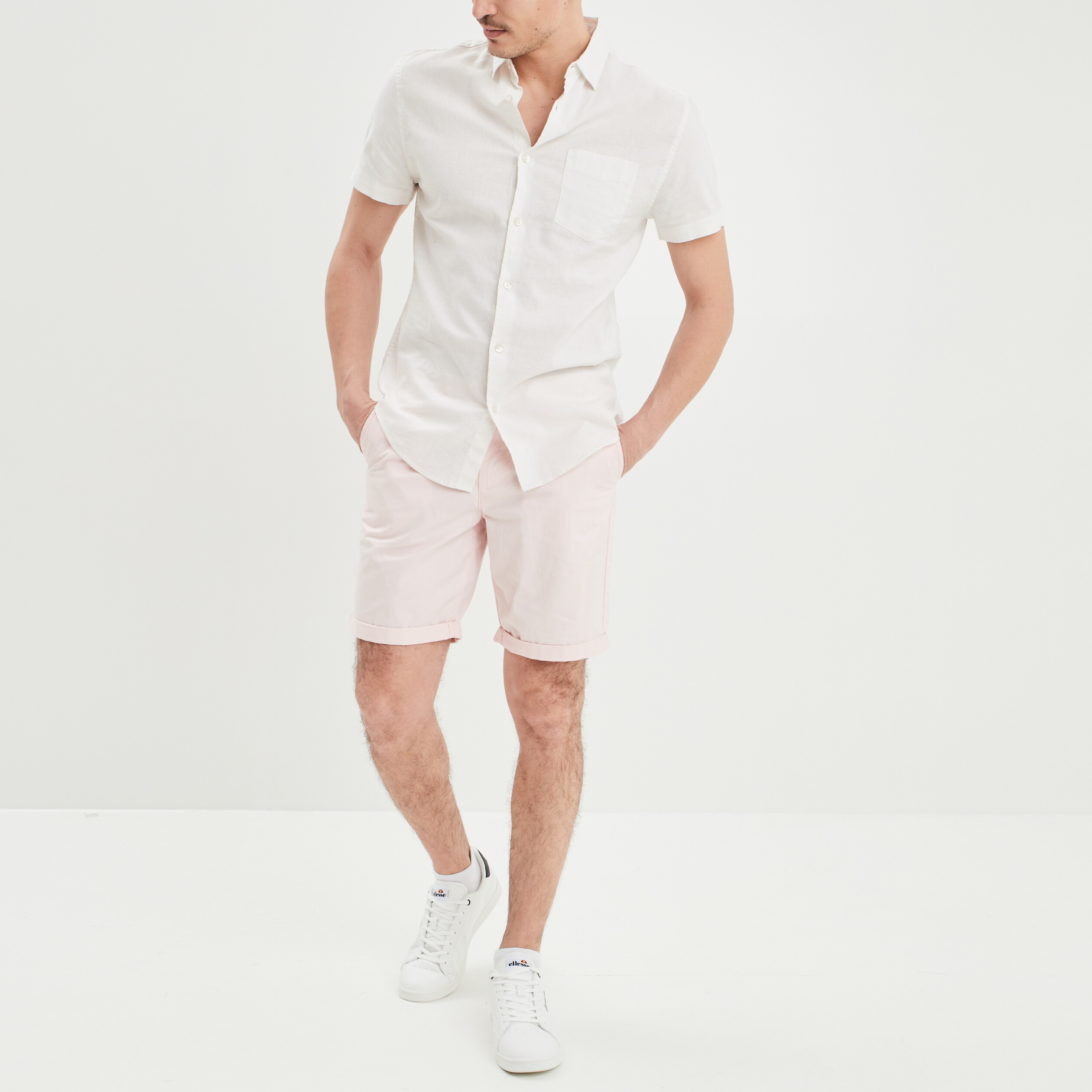 Bermuda chino regular rose homme | La Halle