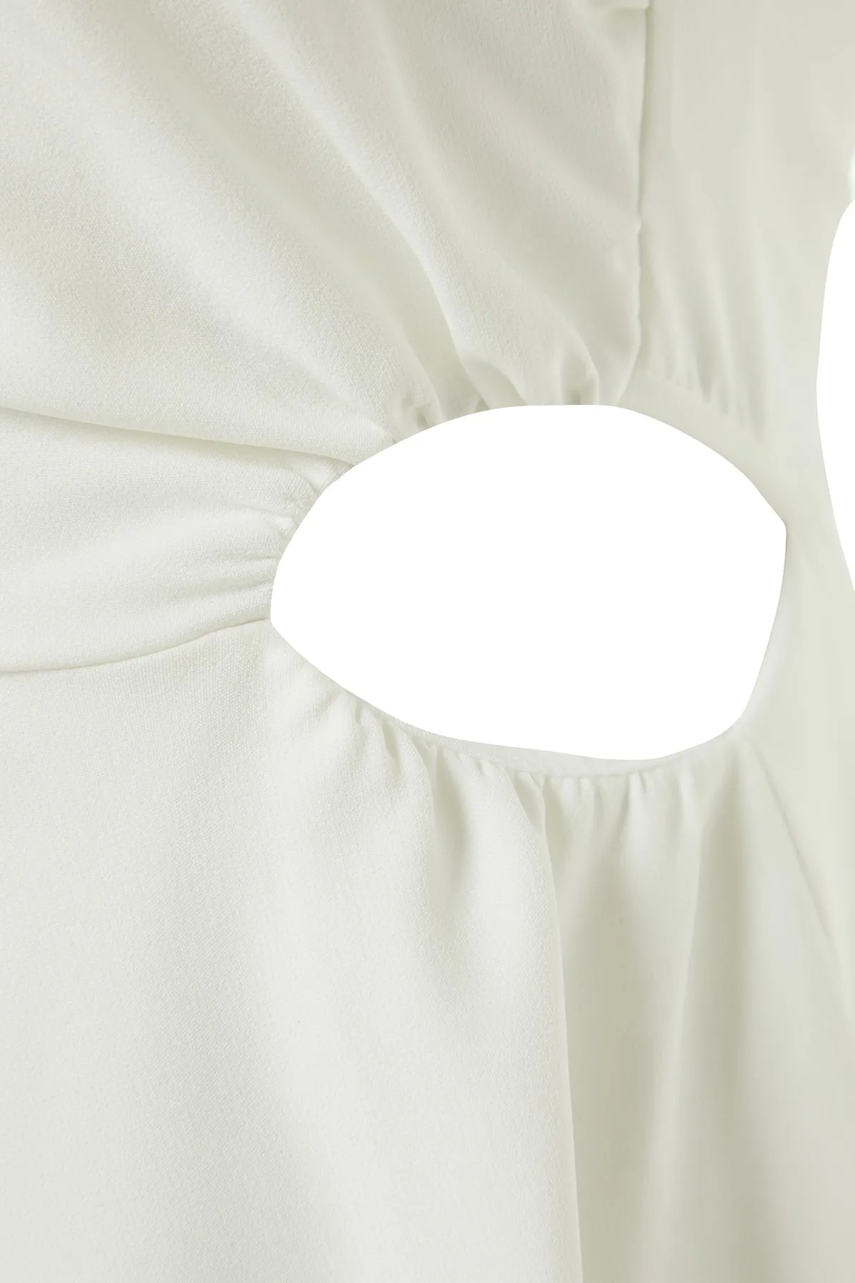 Trendyol Curve  Weißes gewebtes Brautkleid mit einem Ärmel TBBSS23AH00237