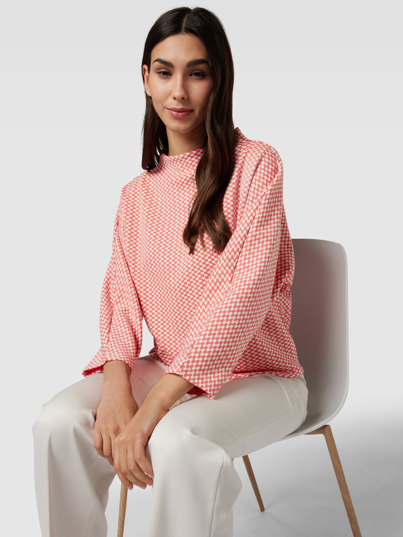 Sweatshirt mit Allover-Muster Modell 'Gillu' in koralle