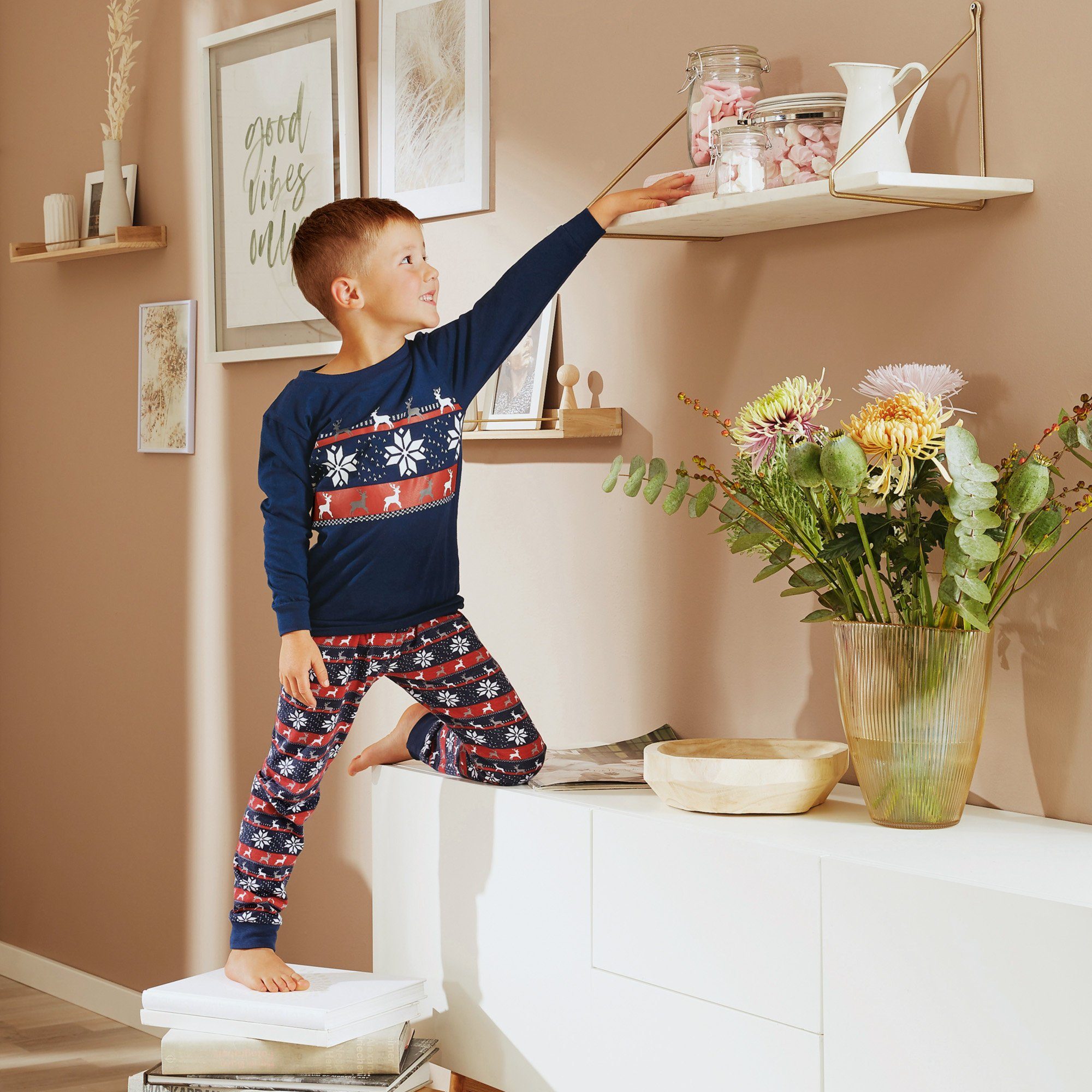 Erwin Müller Pyjama Kinder-Schlafanzug Single-Jersey gemustert