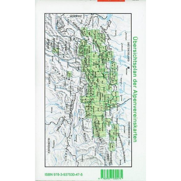 DAV Alpenvereinskarte 33 Tuxer Alpen 1 : 50 000 Wegmarkierung - Wanderkarte