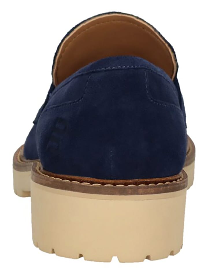 Bagatt Leder-Slipper in Dunkelblau/ Beige günstig kaufen