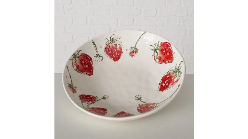Boltze Schale Strawberry rot, weiß