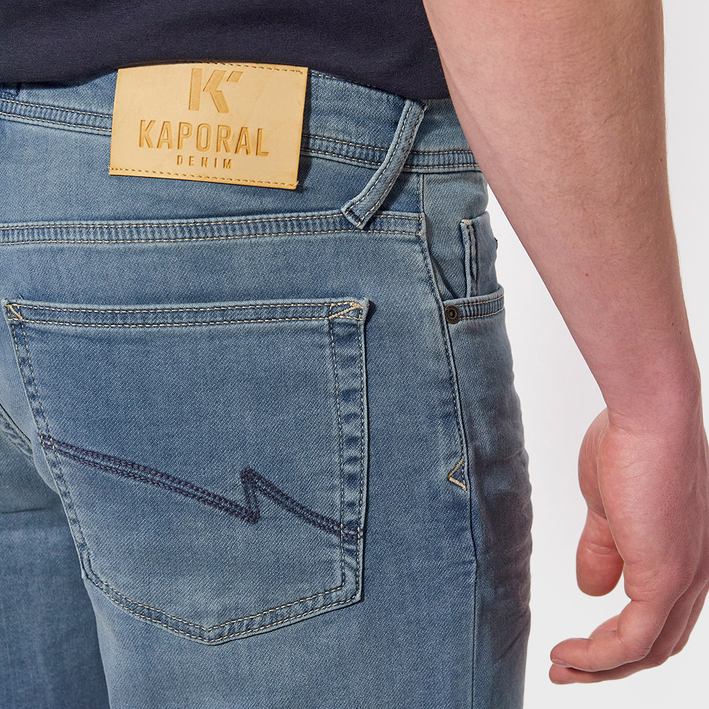 VIXTO  Bermuda en jean straight Homme bleu clair délavé