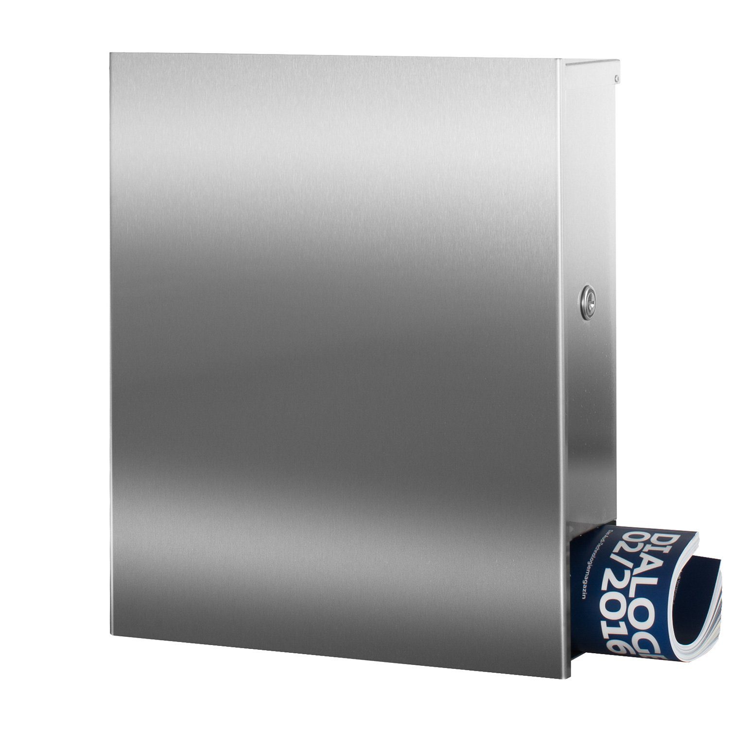 MOCAVI Briefkasten MOCAVI Box 111 VA Premium Edelstahl-Briefkasten mit Zeitungsfach in Edelstahl V2A Wandbriefkasten, integriert; passender Verschluss (zusätzlich bestellbar) für Wetterseite, beidseitig nutzbar: Box Vers 1 VA