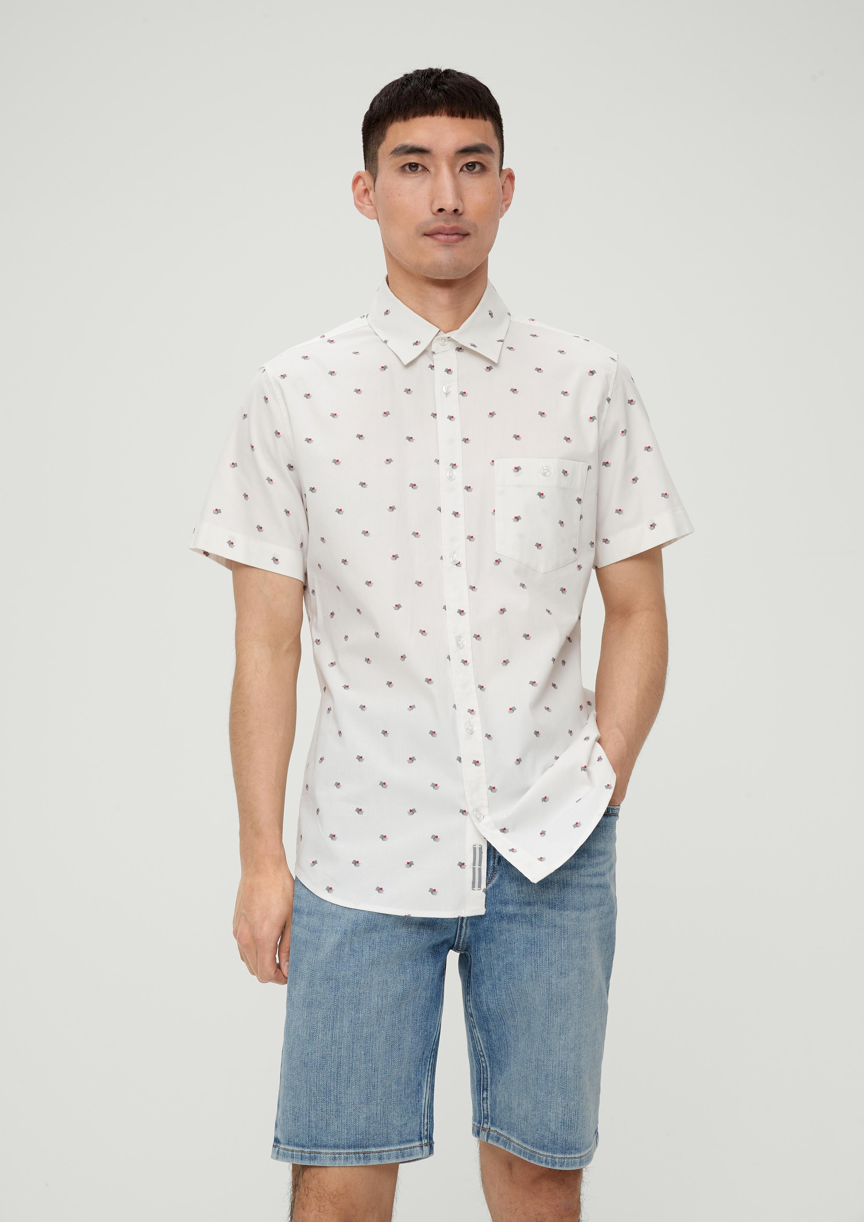 Slim: Kurzarmhemd mit Alloverprint  2131013-01A6
