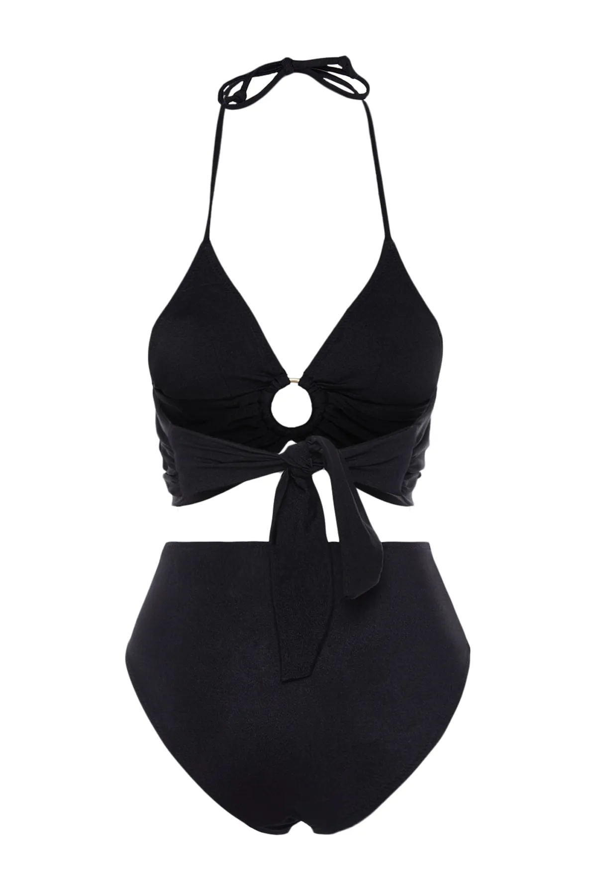 Trendyol Collection  Schwarzes Bustier-Zubehör, Bikini-Set mit hoher Taille TBESS23BT00073