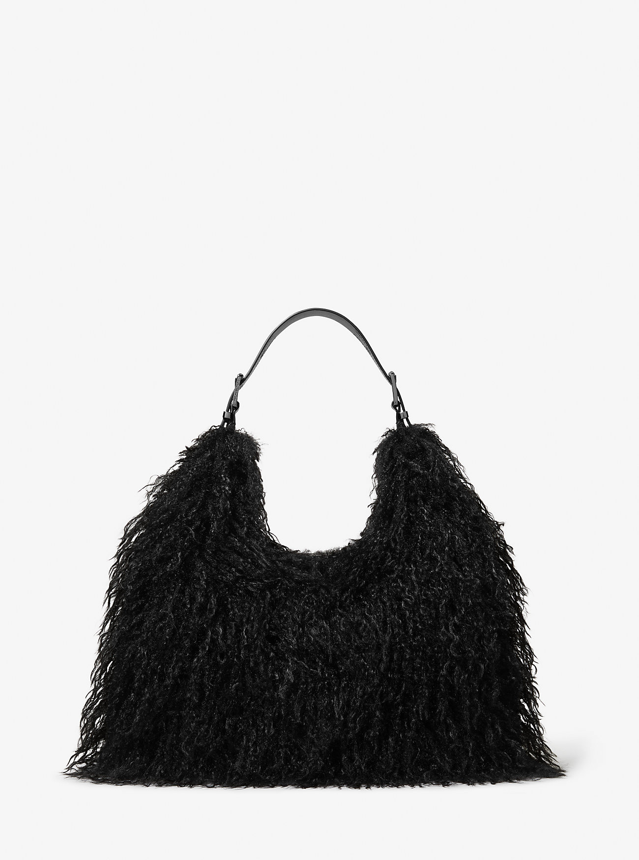 Nolita Stor Skulderveske i Imitert Shearling-stoff - SVART