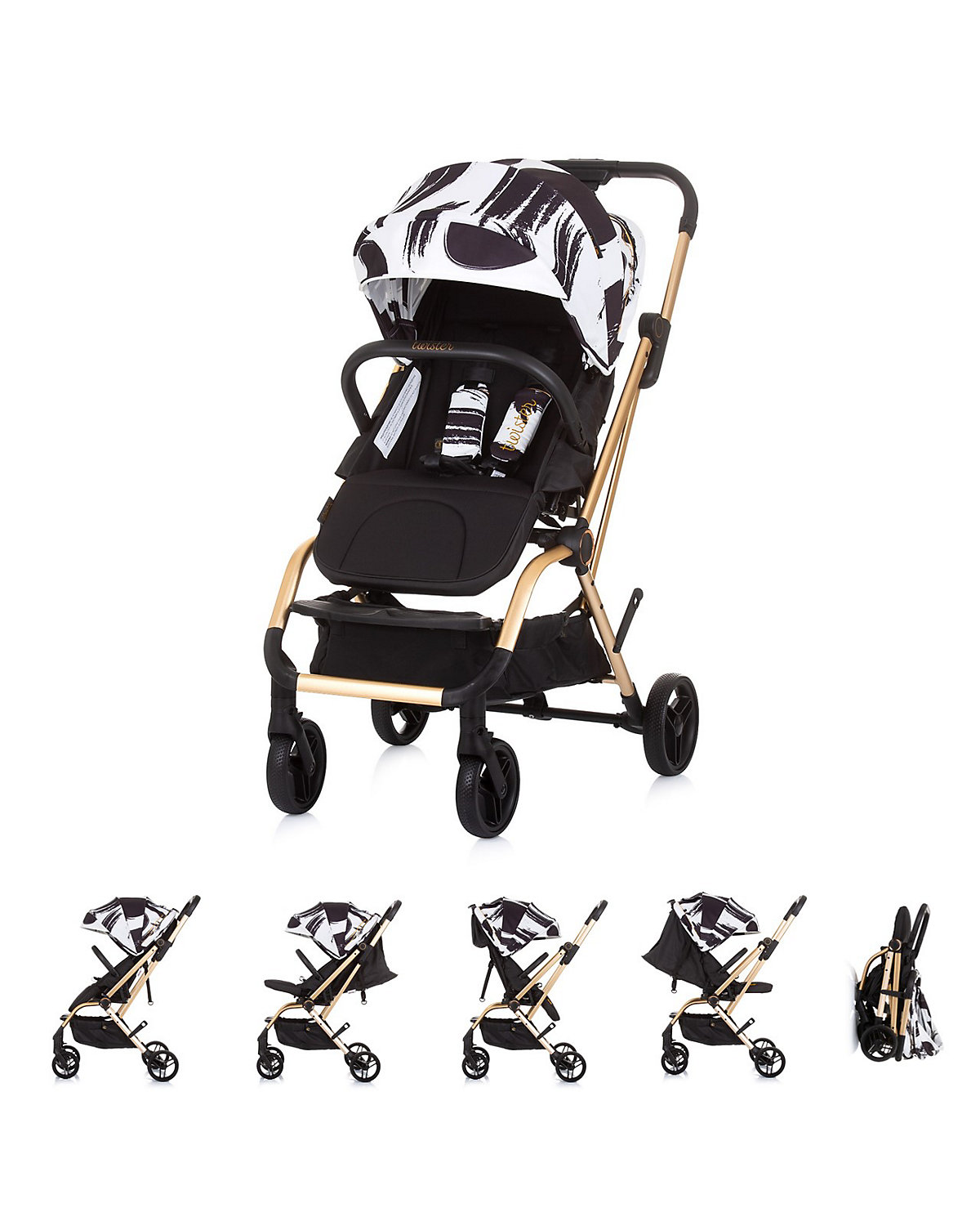 Kinderwagen Buggy Twister 360 Grad drehbar Rückenlehne verstellbar Korb PU-Räder Buggys