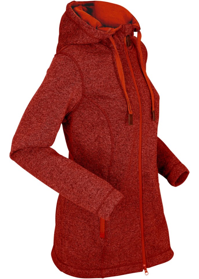 Strick-Fleecejacke mit Kapuze