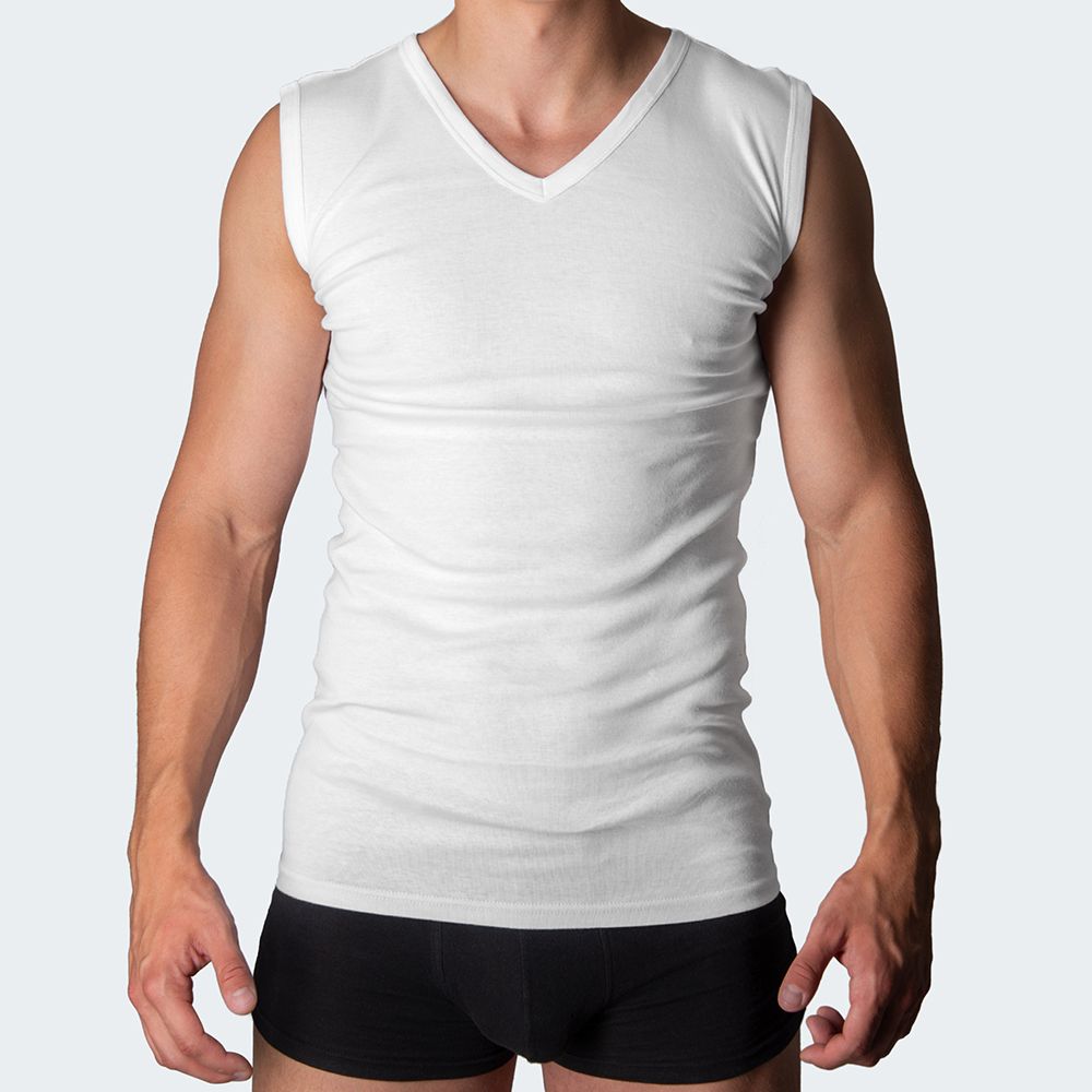 Black Snake Classic Weiß 2 Pack Herren V-Neck Muskelshirt