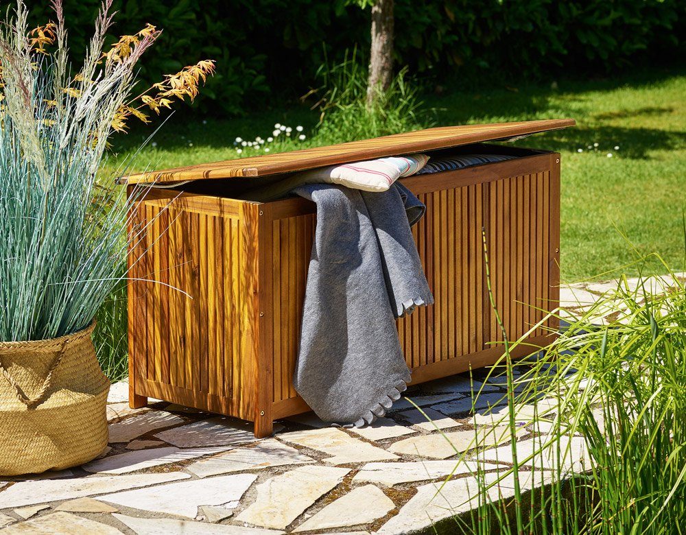 Casaria Auflagenbox, Auflagenbox Gartenbox Aufbewahrungsbox 117cm Innenplane Garten