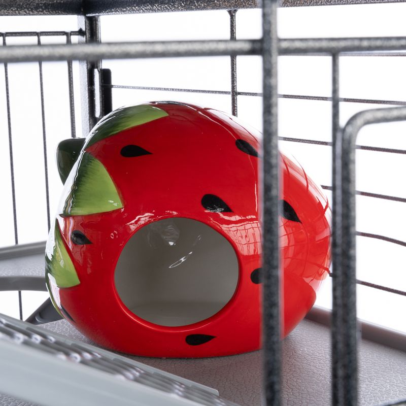 TIAKI Keramikhaus Erdbeere für Hamster und Mäuse