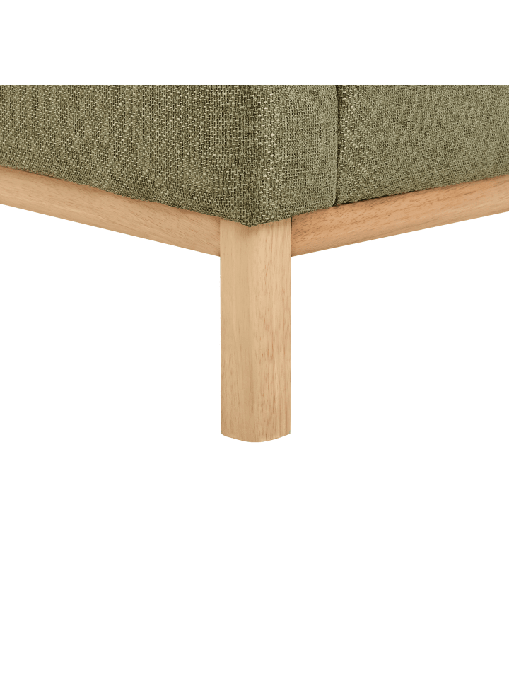 Beliani Ecksofa SOSJO in Grün/Heller Holzfarbton - (W) 251 x (H) 74 x (L) 132 cm günstig kaufen onesize