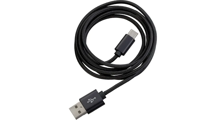 PETER JÄCKEL FASHION 1,5m USB Data Cable Black Typ-C USB mit Sync- und Ladefunktion