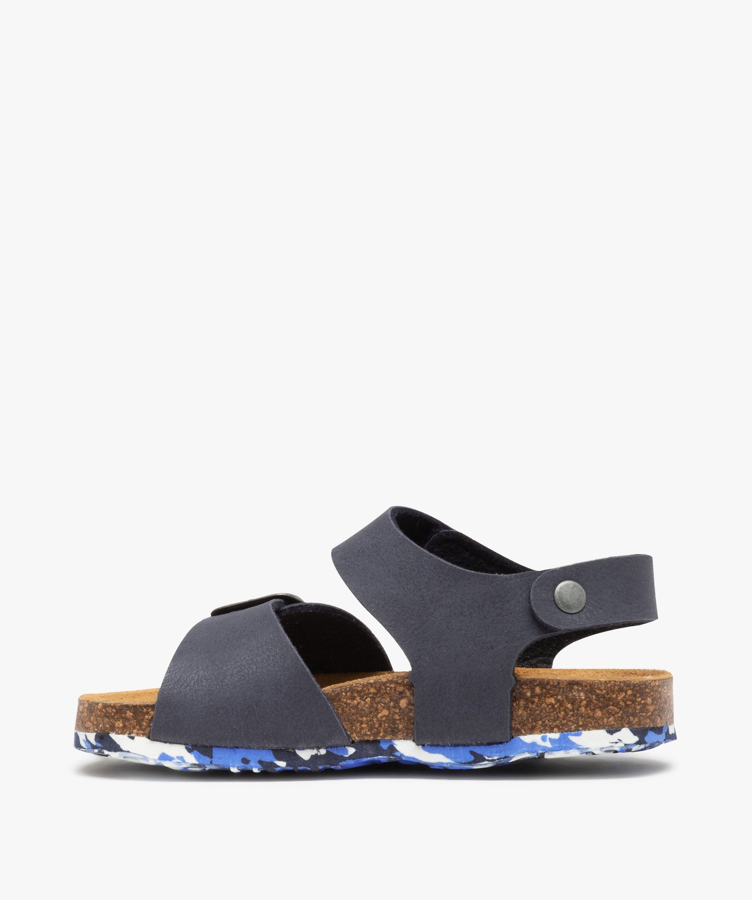 Sandales Garçon à semelle liège et brides unies marine | GEMO